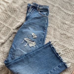 GARAGE wide leg ripped jeans size 00